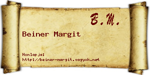 Beiner Margit névjegykártya